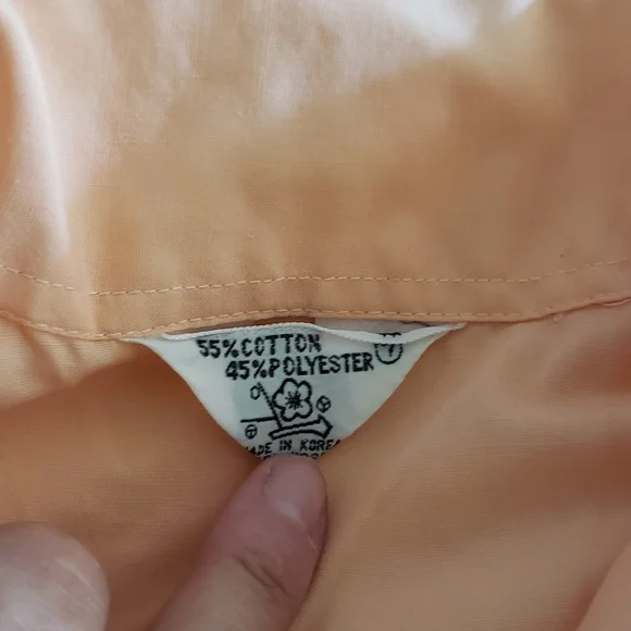 VTG Elegant Peach Women's Blouse. Short sleeve. Light weight. - Picture 3 of 4